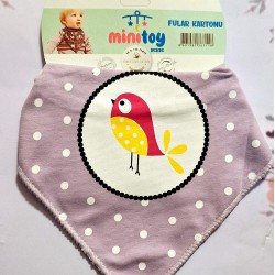 Бебешки лигавник бандана в лилаво Птиченце Бебешки лигавник бандана в лилаво Птиченце