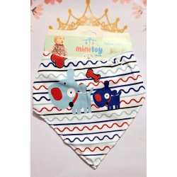 Бебешки лигавник бандана в синьо-червено райе  Кученца
