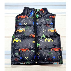 Детски шушляков елек в черно с колички