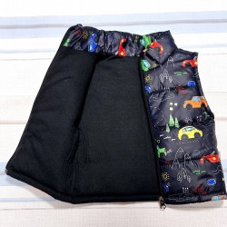 Детски шушляков елек в черно с колички