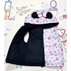 Детски преходен шушляков елек в бяло и розово с качулка Мини Маус Детски преходен шушляков елек в бяло и розово с качулка Мини Маус