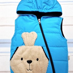Детски шушляков елек в светло синьо Мечо Детски шушляков елек в светло синьо Мечо