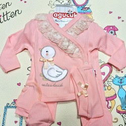 Бебешки комплект 5части в розово  Патенце 0-3м