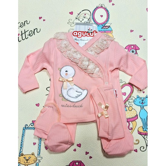 Бебешки комплект 5части в розово  Патенце 0-3м