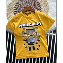 Детска лятна тениска в жълто  Майнкрафт