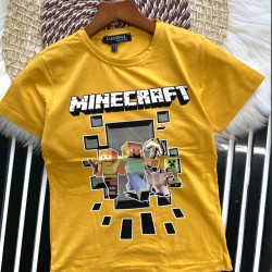 Детска лятна тениска в жълто Майнкрафт Детска лятна тениска в жълто Майнкрафт