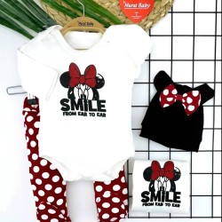 Бебешки комплект с боди,ританки и шапка  Мини Маус