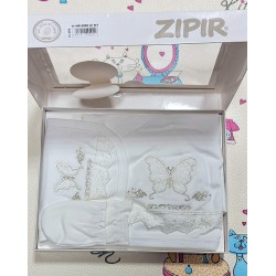 Луксозен бебешки комплект 5части в бяло Пеперуда Луксозен бебешки комплект 5части в бяло Пеперуда