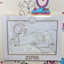 Луксозен бебешки комплект 5части в бяло  Пеперуда