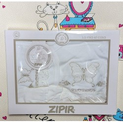 Луксозен бебешки комплект 5части в бяло  Пеперуда