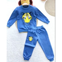 Детски памучен комплект в синьо  Тигър