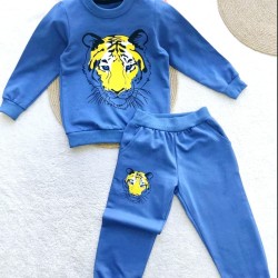 Детски памучен комплект в синьо Тигър Детски памучен комплект в синьо Тигър