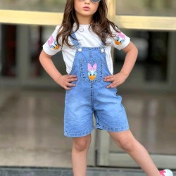 Детски летен дънков гащеризон с бяла тениска ,,Дейзи Детски летен дънков гащеризон с бяла тениска ,,Дейзи