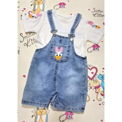 Детски летен дънков гащеризон с бяла тениска ,,Дейзи Детски летен дънков гащеризон с бяла тениска ,,Дейзи