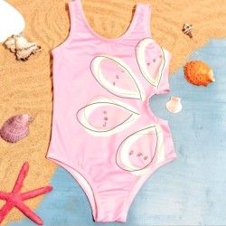 Детски светло розов бански с изрязано цвете 3-7г Детски светло розов бански с изрязано цвете 3-7г