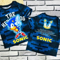 Детска лятна тениска от луксозна материя в синьо Таралежа Соник Детска лятна тениска от луксозна материя в синьо Таралежа Соник