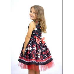 Детска официална рокля с тюл Мини Маус с чантичка и диадема Детска официална рокля с тюл Мини Маус с чантичка и диадема