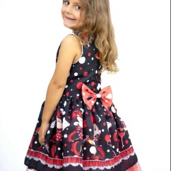 Детска официална рокля с тюл Мини Маус с чантичка и диадема Детска официална рокля с тюл Мини Маус с чантичка и диадема