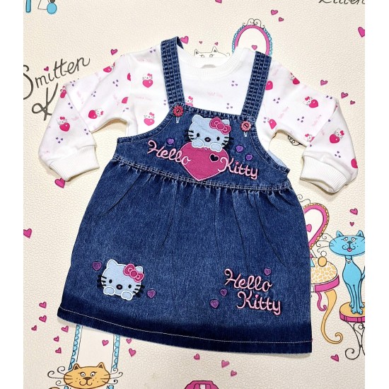 Детска дънкова рокля/сукман с Хелоу Кити