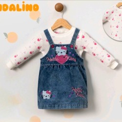 Детска дънкова рокля/сукман с Хелоу Кити Детска дънкова рокля/сукман с Хелоу Кити