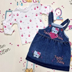 Детска дънкова рокля/сукман с Хелоу Кити