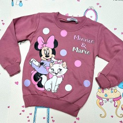 Детска блуза с Мини Маус и Котето Мари в цвят пудра Детска блуза с Мини Маус и Котето Мари в цвят пудра