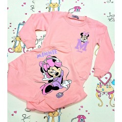 Детска памучна блуза в прасковено розово с Мини Маус с весел гръб