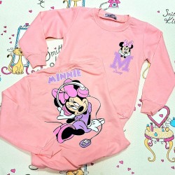 Детска памучна блуза в прасковено розово с Мини Маус с весел гръб Детска памучна блуза в прасковено розово с Мини Маус с весел гръб