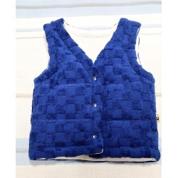 Бебешки мек ватиран елек в синьо