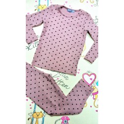 Детски леко ватиран мек комплект в розово на точки