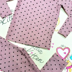 Детски леко ватиран мек комплект в розово на точки Детски леко ватиран мек комплект в розово на точки