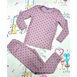 Детски леко ватиран мек комплект в розово на точки