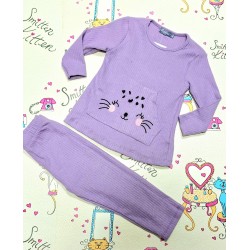 Детски леко ватиран мек комплект в лилаво Коте Детски леко ватиран мек комплект в лилаво Коте