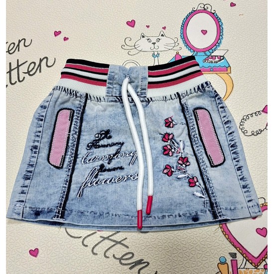 Детска дънкова пола Лейла Детска дънкова пола Лейла