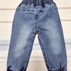 Бебешки сини памучни дънки  Лунички