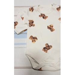 Бебешко памучно боди в бяло с мечета Бебешко памучно боди в бяло с мечета