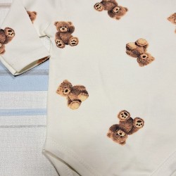 Бебешко памучно боди в бяло с мечета Бебешко памучно боди в бяло с мечета