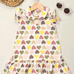 Детска лятна рокля с якичка Сърчица Детска лятна рокля с якичка Сърчица