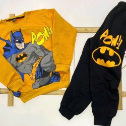 Детски памучен комплект с жълта блуза Батман Детски памучен комплект с жълта блуза Батман