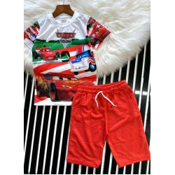 Детски летен комплект в червено ,,Колите и Макуин