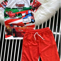 Детски летен комплект в червено ,,Колите и Макуин Детски летен комплект в червено ,,Колите и Макуин