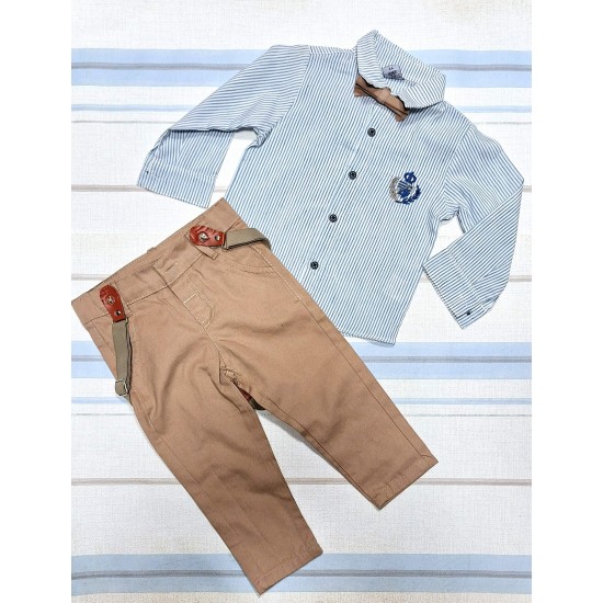 Детски комплект с риза,панталон,тиранти и папионка