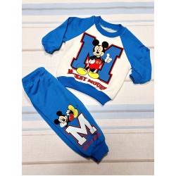 Детски спортен комплект Мики Маус в синьо и бяло Детски спортен комплект Мики Маус в синьо и бяло