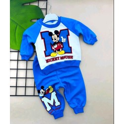 Детски спортен комплект Мики Маус в синьо и бяло Детски спортен комплект Мики Маус в синьо и бяло