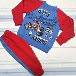 Детски комплект в синьо и червено  Мотор