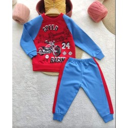 Детски комплект в синьо и червено  Мотор