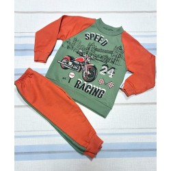 Детски комплект в оранжево и зелено Мотор Детски комплект в оранжево и зелено Мотор