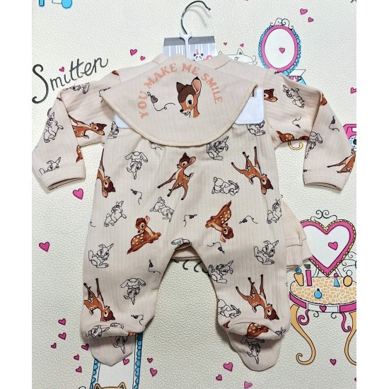 Бебешки комплект за новородено в бежово или бяло  Сърничка