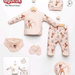 Бебешки комплект за новородено в бежово или бяло  Сърничка