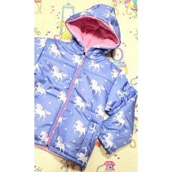 Детско шушляково ватирано яке в лилаво с Еднорози Детско шушляково ватирано яке в лилаво с Еднорози